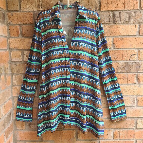 CIA MARITIMA Womens Top Blouse Popover Long Sleeves Roll Tab Size L - Picture 15 of 16